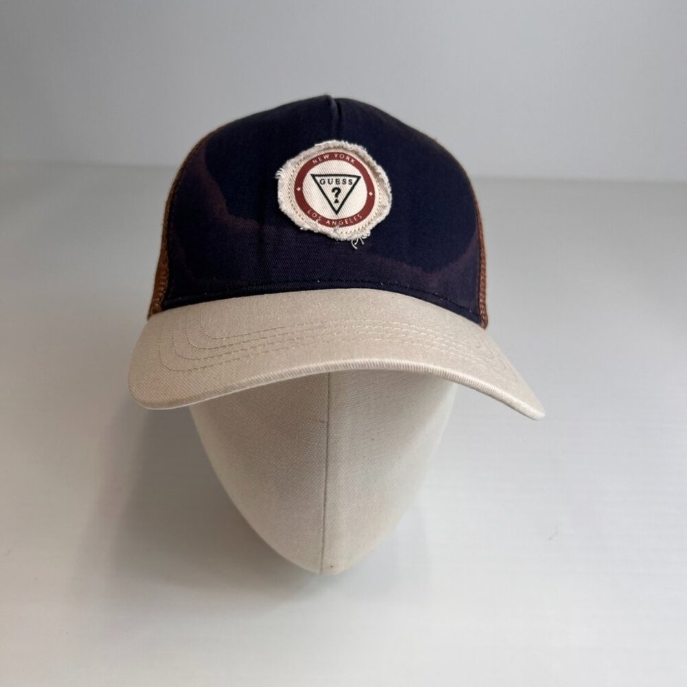 Guess Hat Men Snap Back Spell Out Patch Mesh Trucker Color Bloc Hype Core Cap Ex
